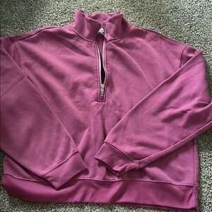Just Be Purple Zip Up Sweater Relaxed Fit